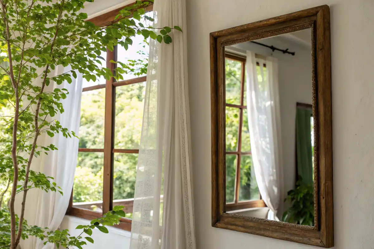 Large Mirror Placed Opposite Window