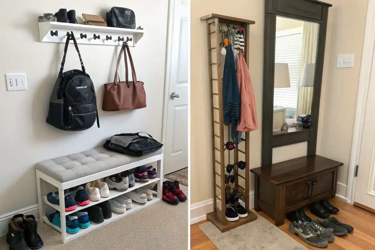 Before-and-After of Clutter-Free Entryway