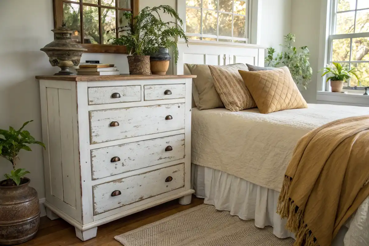 Rustic Farmhouse Dresser Nightstand Set