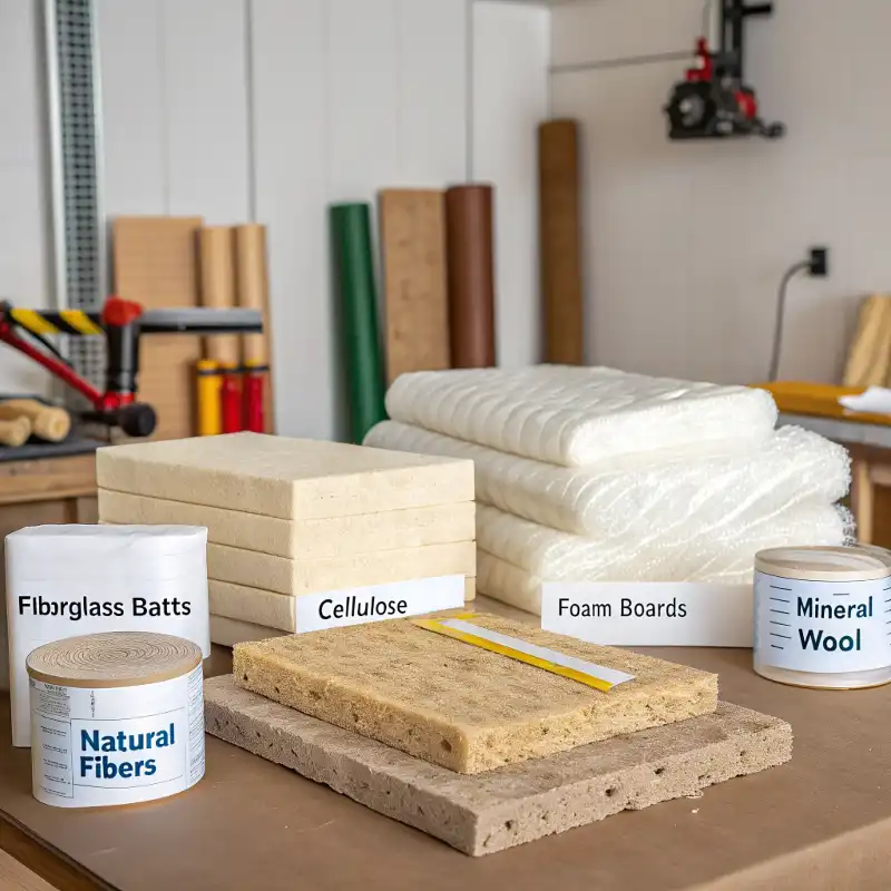 Various Home Insulation Materials Display