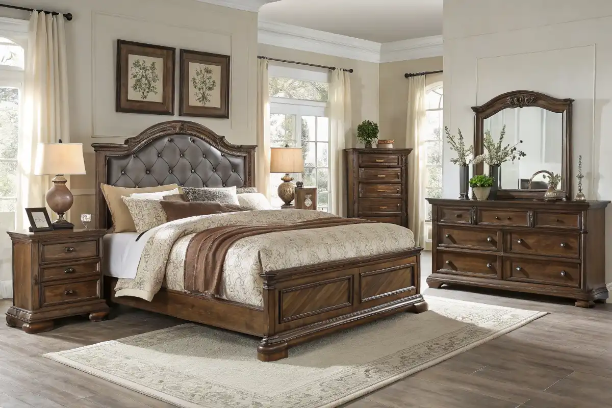 6-Piece King Bedroom Set Layout
