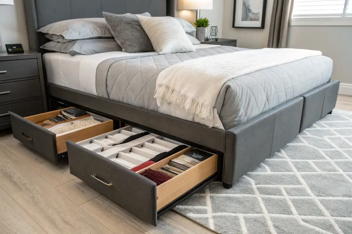 King Bedroom Set with Under-Bed Storage Drawers
