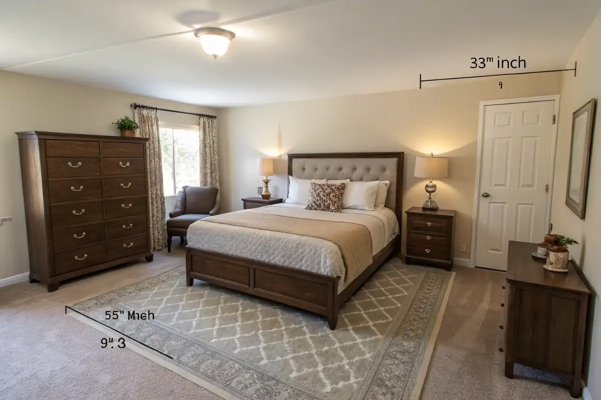 King Bedroom Set in a 12x12 ft Room with Clearance