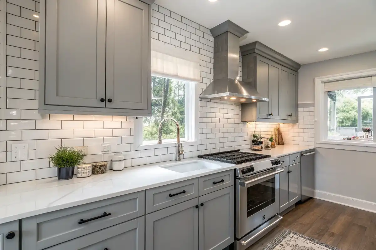Modern Kitchen Backsplash with Subway Tiles
