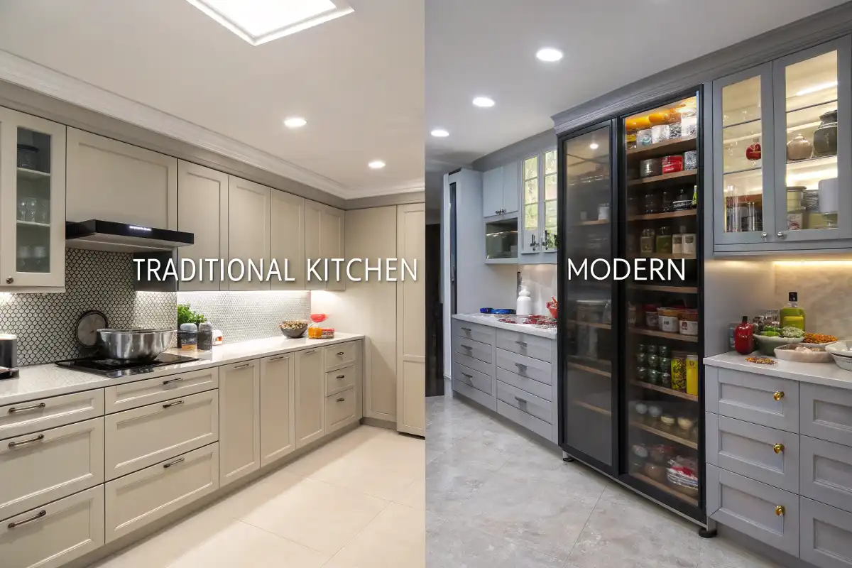 Traditional vs. Modern Kitchen Storage Comparison