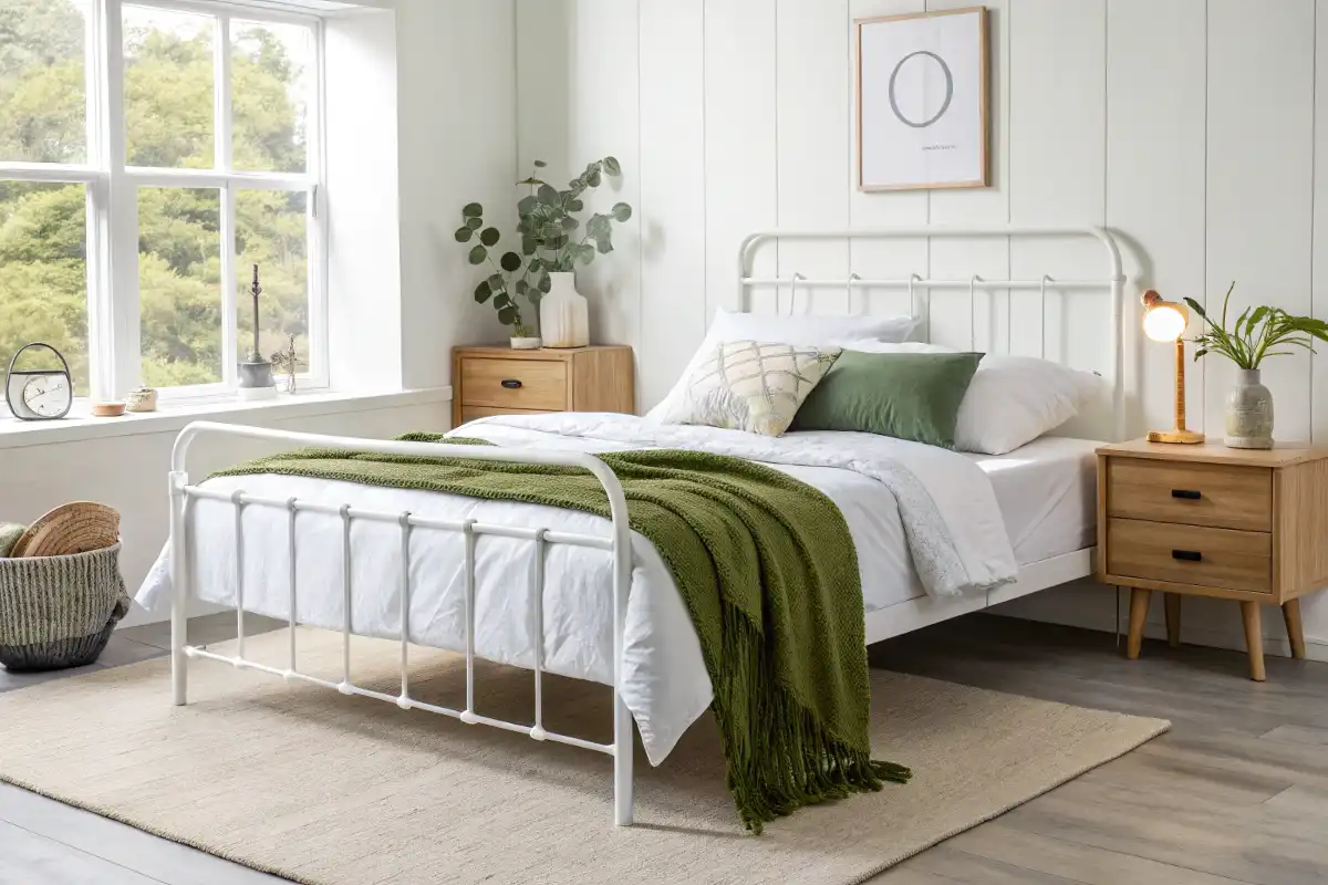 Scandinavian Metal Queen Bed Frame