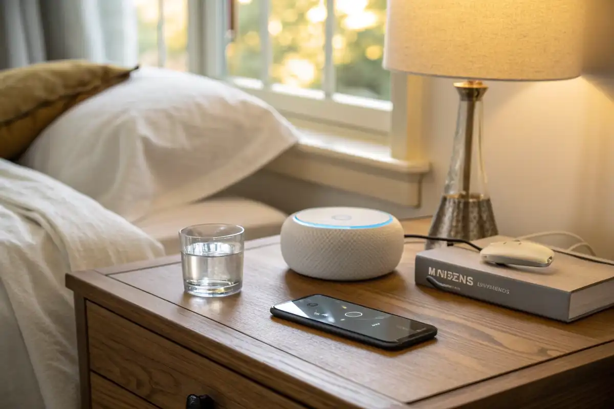 Voice Assistant on Bedside Table