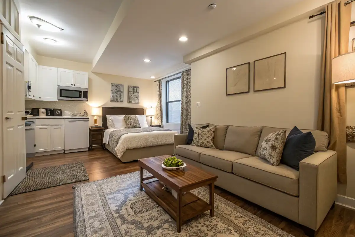 Using a Sofa as a Room Divider in a Studio Apartment