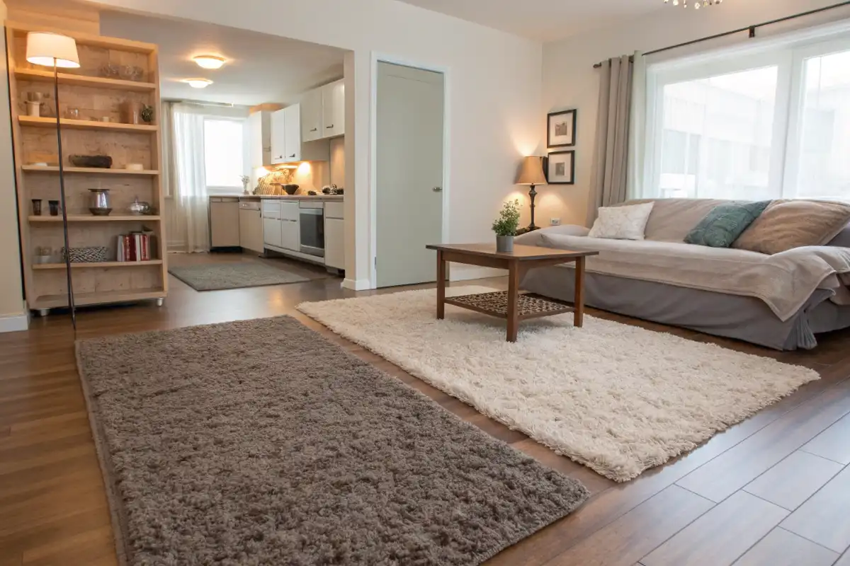 Using Area Rugs to Define Zones in a Studio Apartment