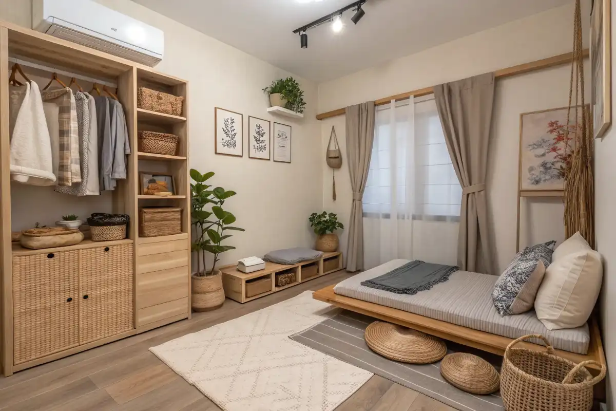 Japandi-Style Studio Apartment: Minimalist, Warm, and Functional